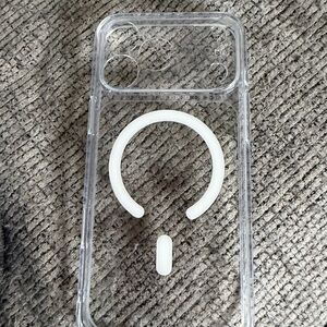 Clear MagSafe-Style Transparent Phone Case with White Ring